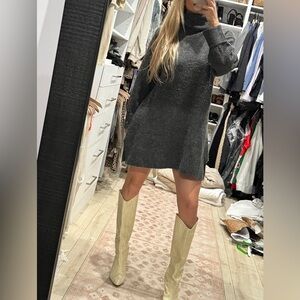 TOPSHOP turtleneck sweater dress in grey size US 4-6
